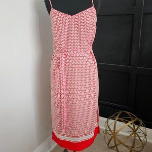 EUC *Ann Taylor* Women's Silky Spaghetti Straps Red Hearts Mini Dress 2